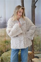 Двухсторонняя дубленка с шалевым воротником из длинношерстной овчины 2125 - фото 5544