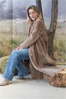 Двухсторонняя дубленка прямого кроя в бежевом цвете 2126 - фото 5547