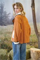 Натуральная дубленка из замши на пуговицах 3759